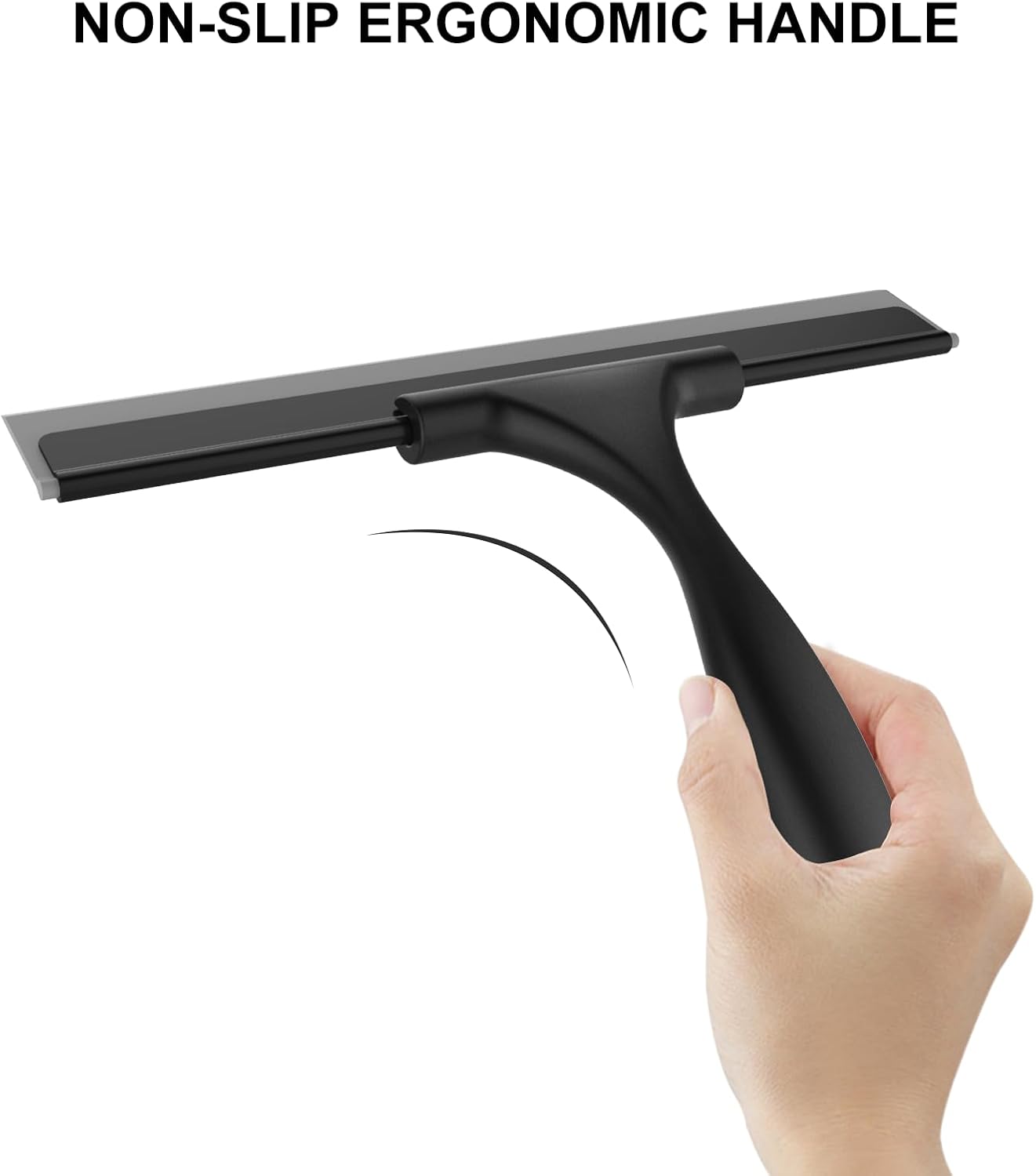 SetSail Squeegee for Shower Glass Door Stainless Steel Shower Squeegee for Glass Doors All-Purpose Window Squeegee for Tile Shower Walls, Sink, Mirror, Bathroom, Car Window Cleaning 10 Inches