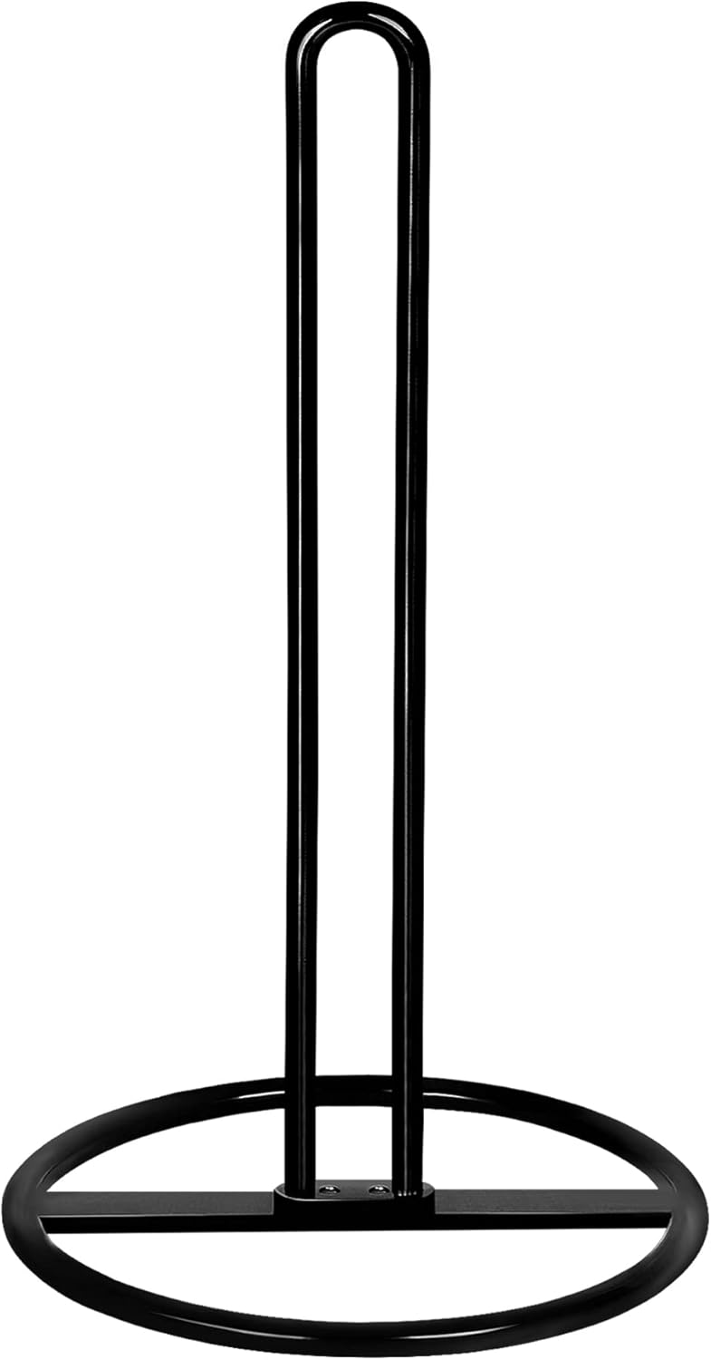 Paper Towel Holder Countertop, OBODING, Kitchen Paper Towel Stand Holder for Kitchen Organization and Storage, Paper Towel Holders for Standard and Large Size Rolls (Black)