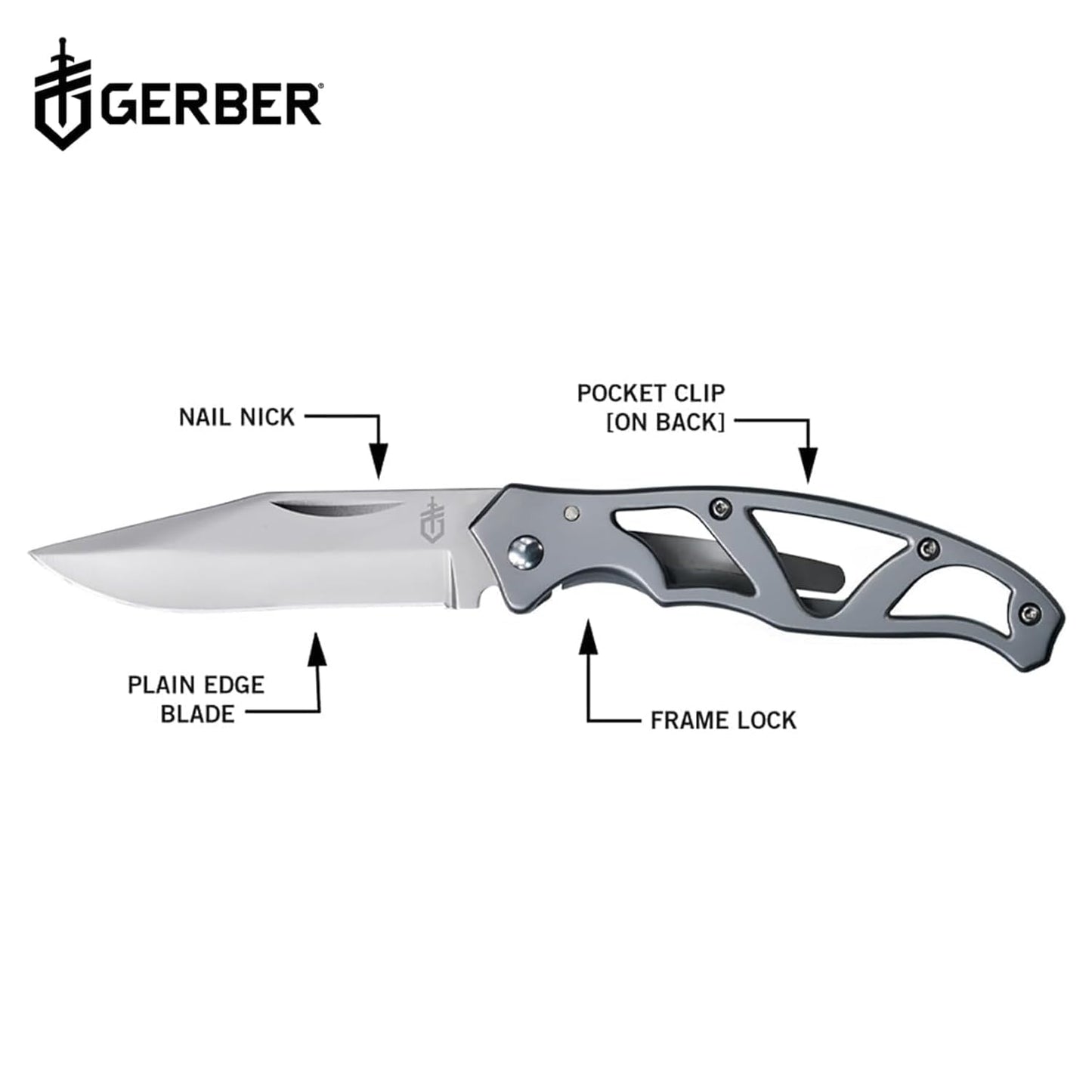 Gerber Gear Paraframe Mini Pocket Knife, 2.2" Fine Edge Small EDC Folding Knife with Safety Lock for Everyday Carry, Gifts for Men, Stainless Steel