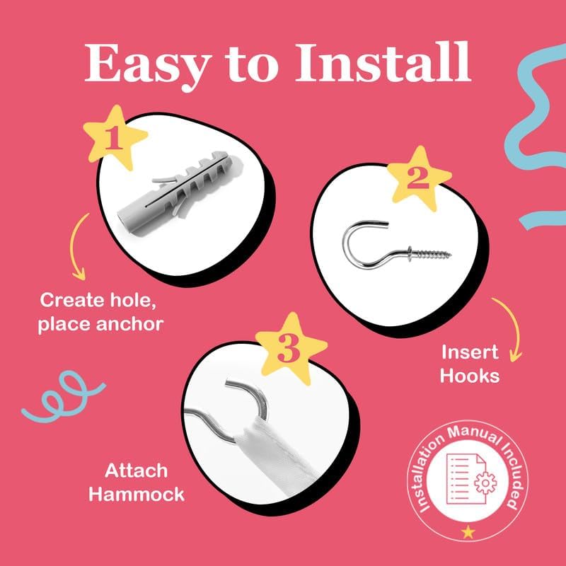 Lilly's Love Stuffed Animal Hammock | Corner Hanging Organizer, Toy Storage, Stuffed Animal Storage Net | Made from Quality Fishing Net, Holds 12lbs | 67"x47"x47" (White, 2 Pack)