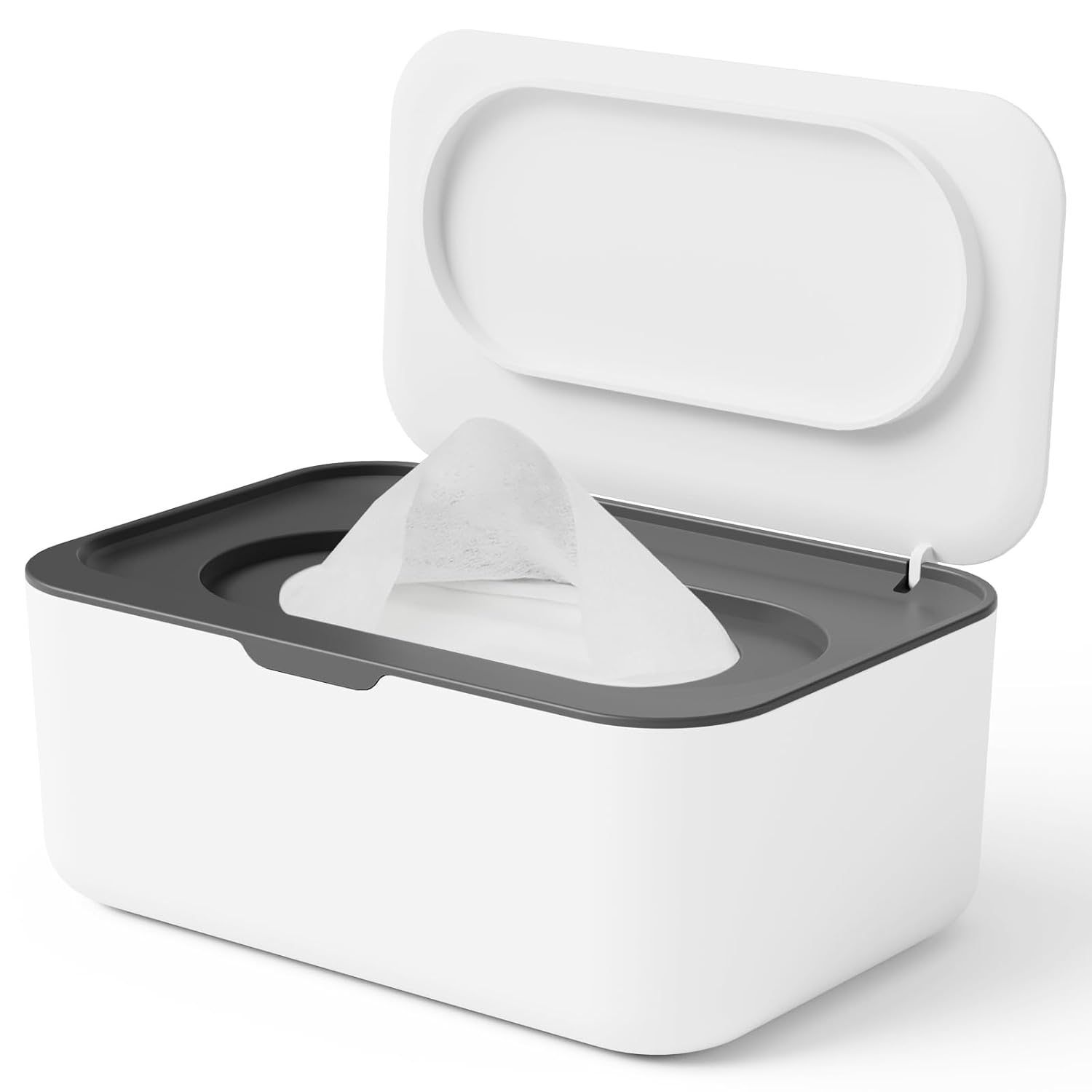 Wipes Dispenser, Wipe Holder for Baby & Adult, Seposeve Refillable Baby Wipe Container, Keeps Wipes Clean. Non-Slip, Easy Pull Wipes Pouch Case, Grey