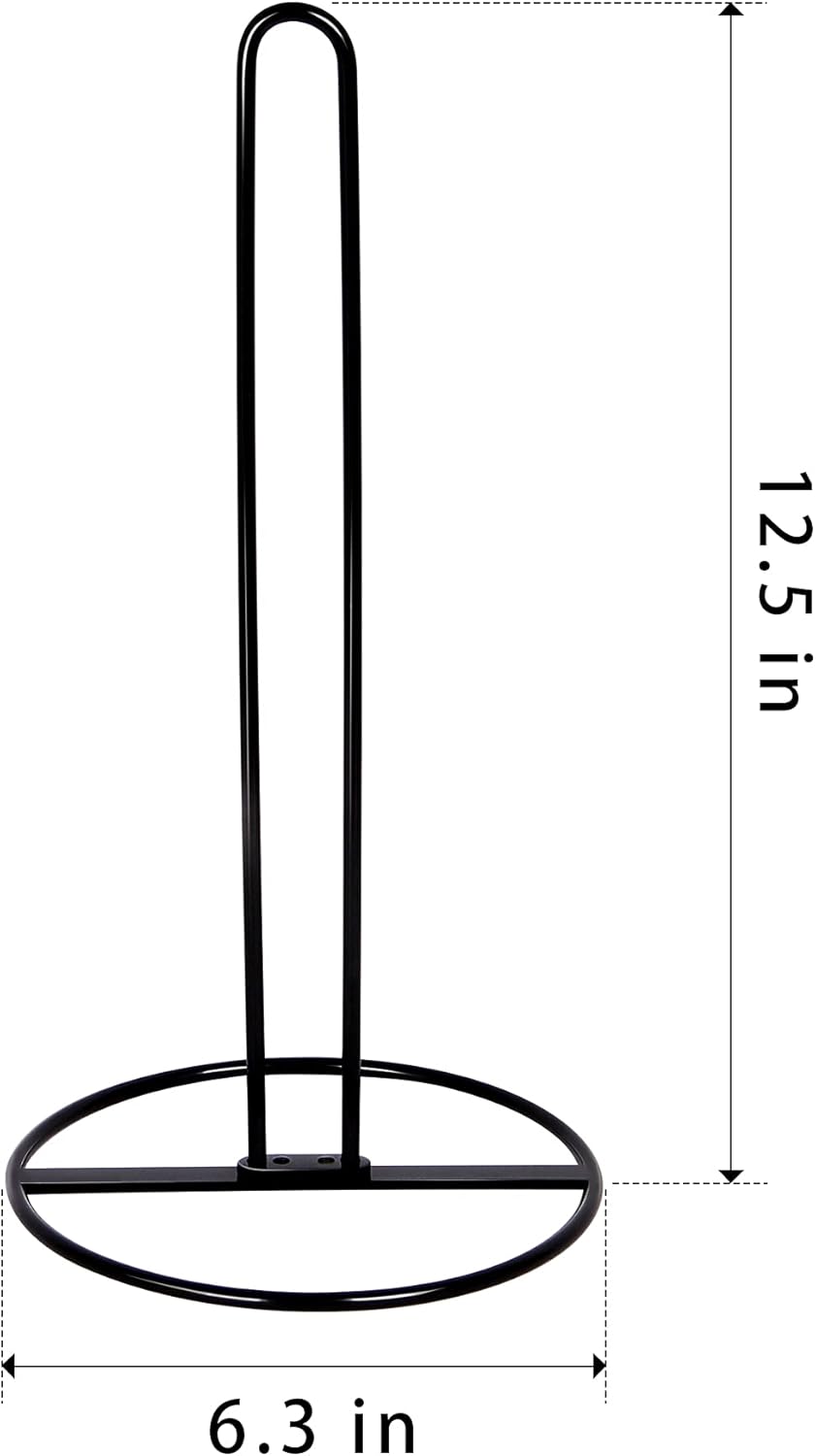 Paper Towel Holder Countertop, OBODING, Kitchen Paper Towel Stand Holder for Kitchen Organization and Storage, Paper Towel Holders for Standard and Large Size Rolls (Black)