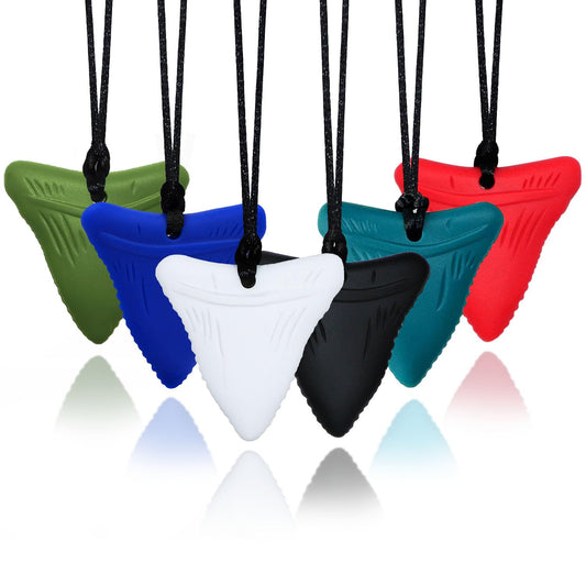 Chew Necklaces for Sensory Kids, 6 Pack Chewy Necklace Sensory Toys for Autism, ADHD, Anxiety or Other Special Needs- Reduces Chewing Fidgeting for Boys Girls Adults Chewer