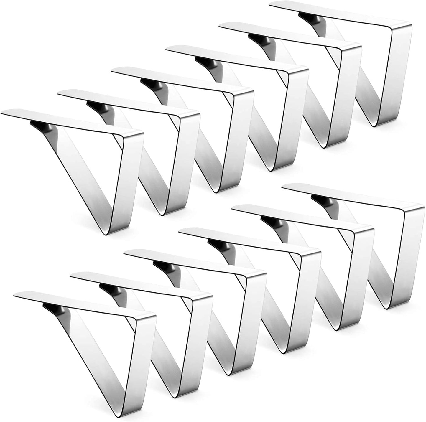 12 Pack Heavy Duty Stainless Steel Tablecloth Clips – Non-Slip Table Cover Clamps for Picnic, Wedding, Buffet, Party & Outdoor Dining – Fits Tables up to 1.4"