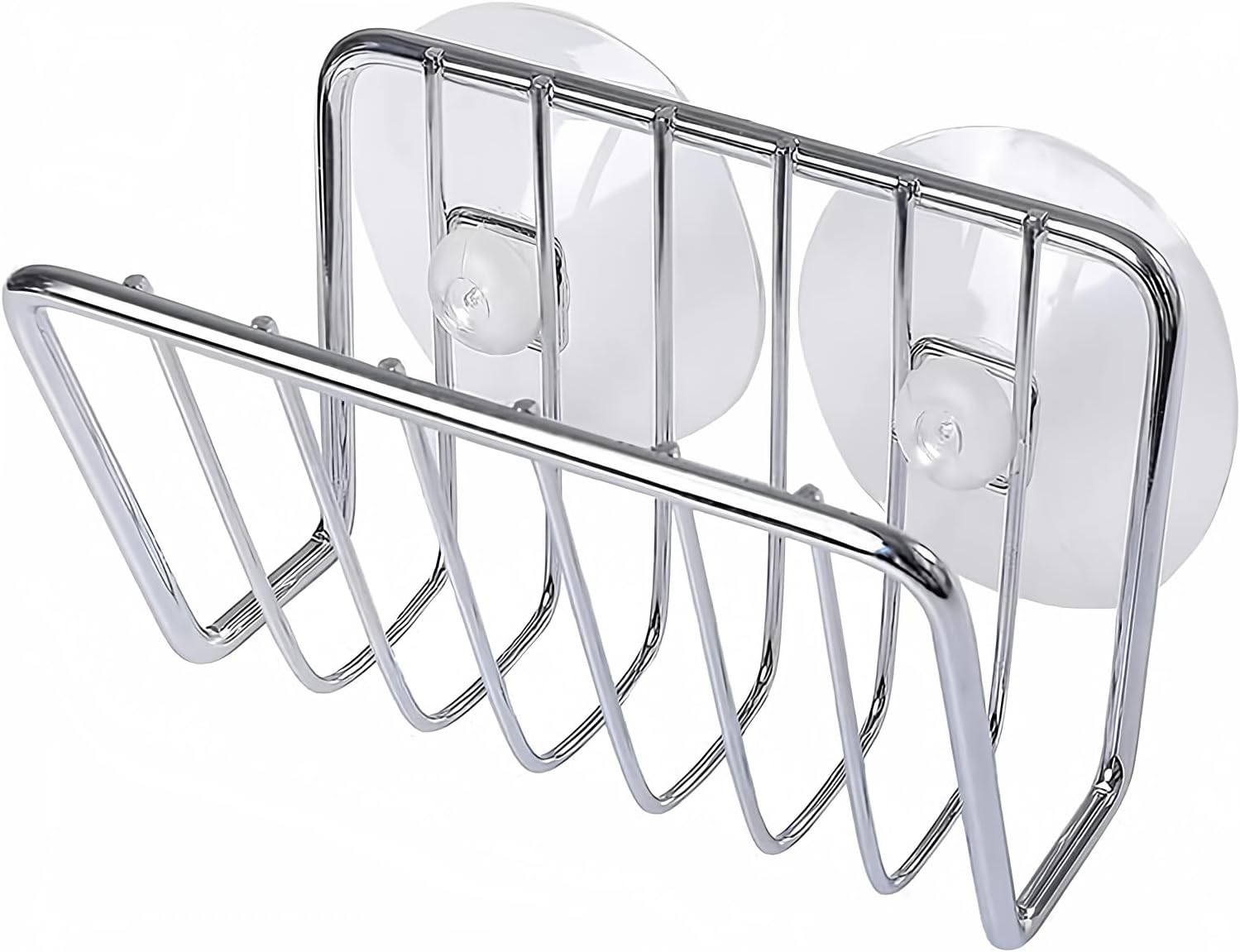 Toplife Sponge Holder for Kitchen Sink, Stainless Steel Suction Cup Sponge Caddy - Silver