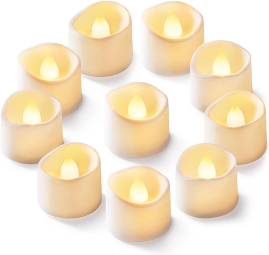 Homemory 12Pcs Flickering Flameless Candle Battery Operated, 200+Hours Fake Electric LED Tea Lights for Votive, Centerpiece Table Decorations, Wedding, Aniversary, Halloween,