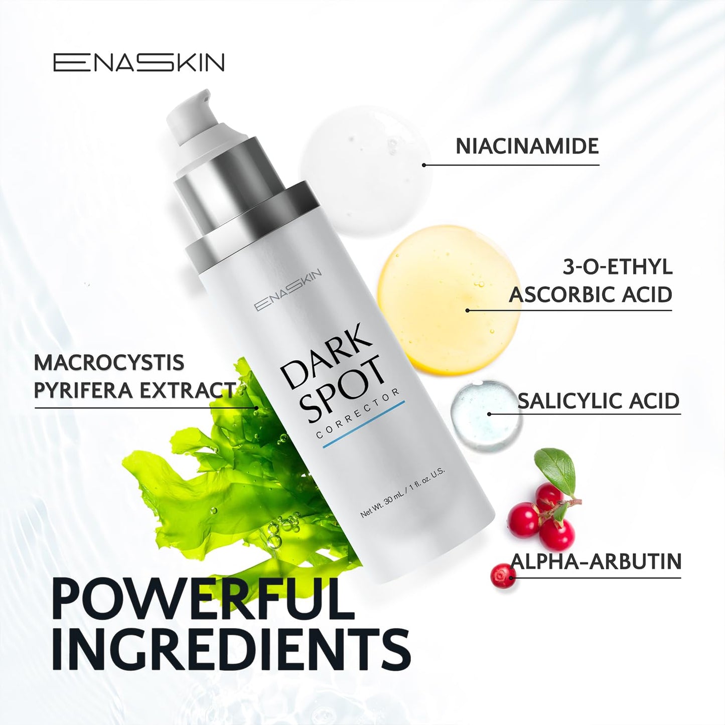EnaSkin Dark Spot Remover Face & Body Serum: Age Spot Sun Spot Freckles Melasma Brown Spot - Advanced Formula with Niacinamide for Women and Men (1.0 Fl Oz)