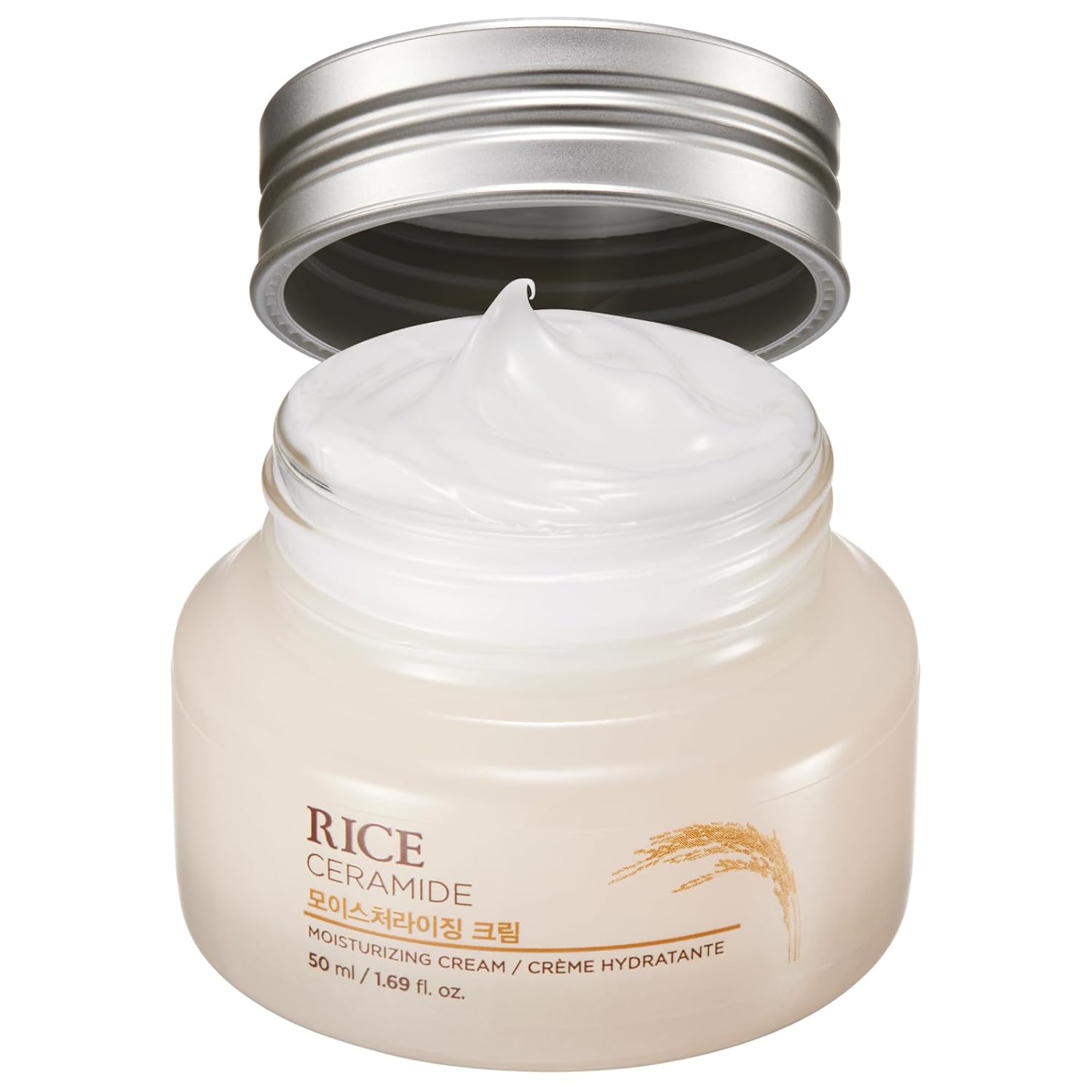 The Face Shop Rice Ceramide Cream, Hydrating Face Moisturizer, for Dry & Combination Skin, Lightweight, Fast-absorbing, 1.69 fl. oz.