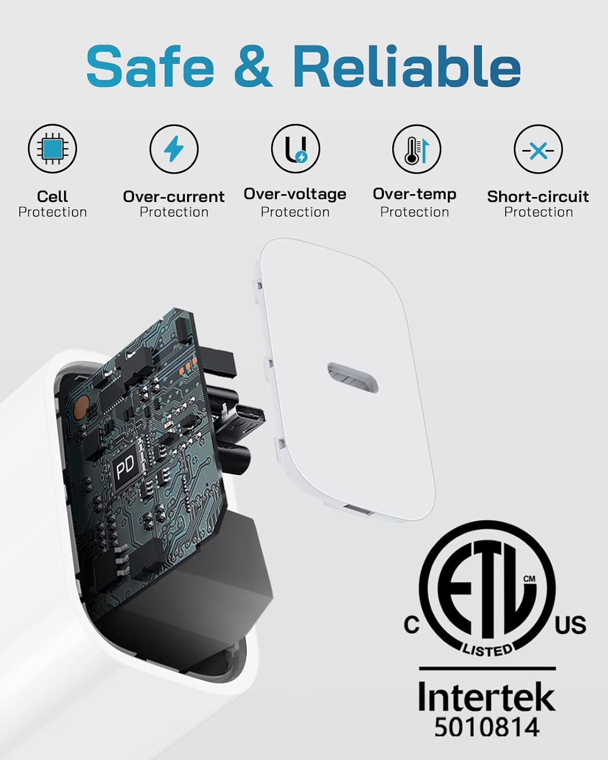 i Phone Charger Fast Charging-20W USB-C Block with 6 Ft Cord [MFi Certified] Compatible with i Phone 14/13/12/11/X Series, i Pad & More [3 Pack]