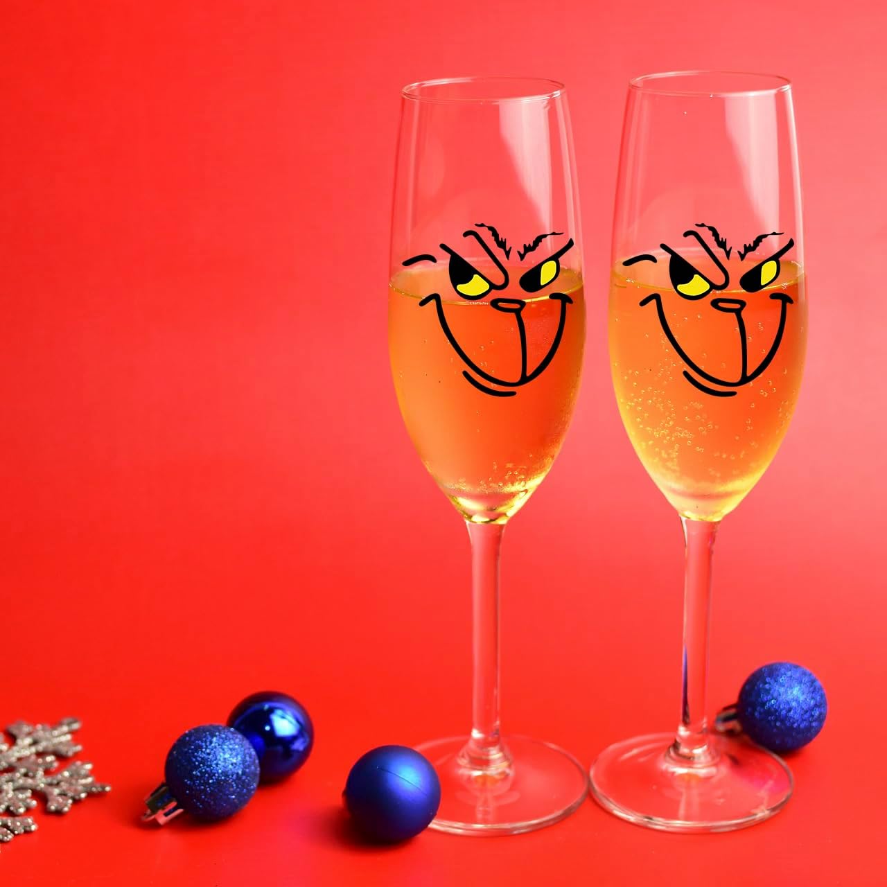 20 Pcs Christmas Ornament Vinyl Stickers - Ball DIY Face, Window, Party Waterproof Decoration - 2.2*2.2i