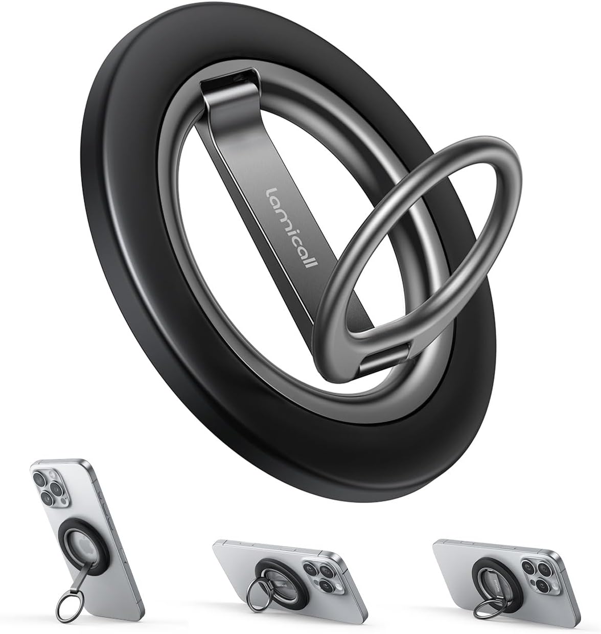 Lamicall for MagSafe Magnetic Phone Ring Grip - 360° Rotation Finger Grip Holder Stand, Super Magnet Cell Phone Kickstand Ring, Mag Safe Accessories for iPhone 17 16 15 14 13 12 Pro Max Air, Androids