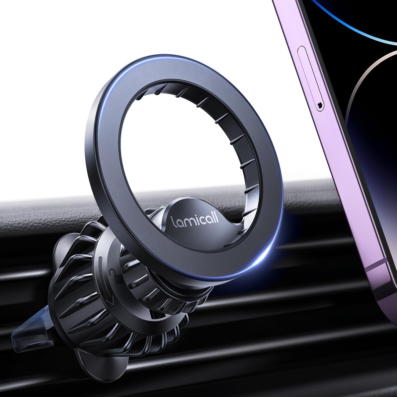 Lamicall for MagSafe Car Mount - [20 Super Magnets] Magnetic Car Phone Mount, Air Vent Phone Holder Car, Hands Free Valentines Day Gift Cell Phone Holder Car fit iPhone 17 16 15 Pro Max Electronics