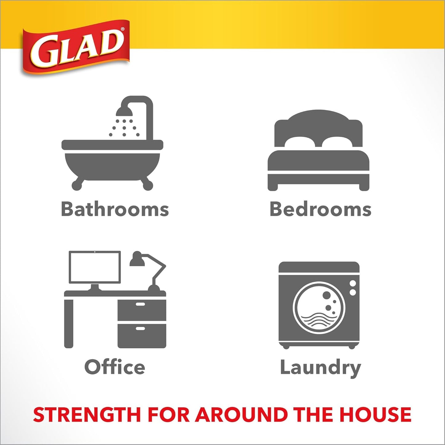 Glad OdorShield Small Trash Bags, Febreze Fresh Clean, 4 Gal, 26 Ct (Package May Vary)