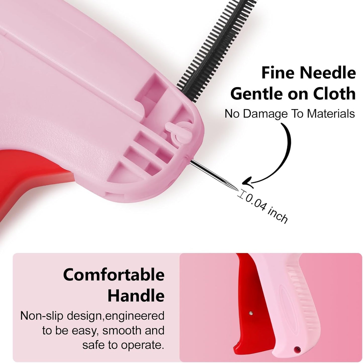 Stitch Gun with 6 Fine Needles,4000 Pcs Micro Fasteners(2000 White & 2000 Black).Stitch Gun Quick Clothing Fixer Stitch Gun for Clothes Quick Stitchy Sewing Gun Clothing Stitch Gun Tag Gun for Clothes