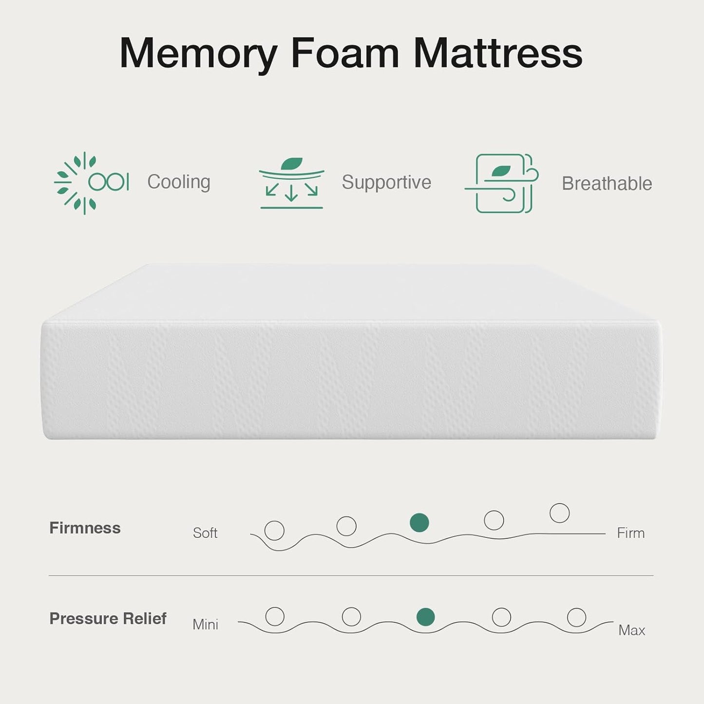 Novilla Twin Mattress, 6 Inch Twin Bed Mattress for Kids, Gel Memory Foam Mattresses for Cooling Night Sleep & Pressure Relief, CertiPUR-US Certified
