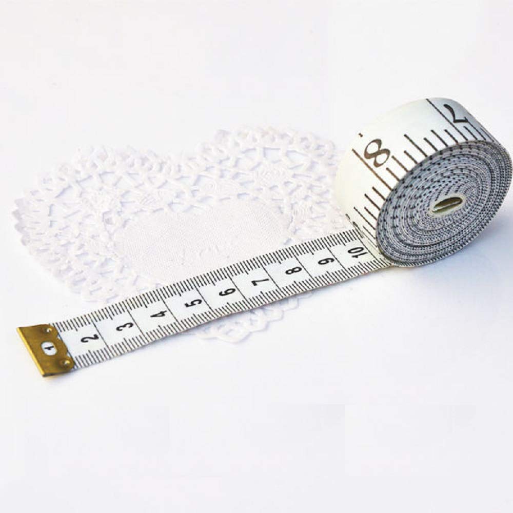 GDMINLO Soft Tape Measure Double Scale Body Sewing Flexible Tailor Craft Vinyl Ruler for Weight Loss Medical Body Measurement, Has Centimetre Scale on Reverse Side 60-inch（White）