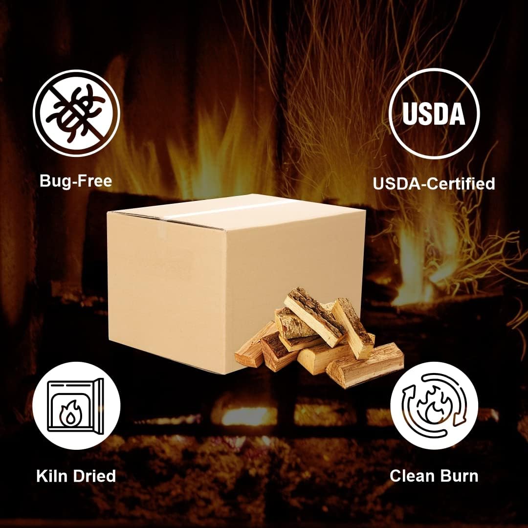 Old Potters Kiln Dried Firewood - Oak, 1100 Cu. in, 16-18 Logs ~ 8" x 2.5" Logs. Cooking Wood for Grilling, Smoking, and Firepits, Oak.