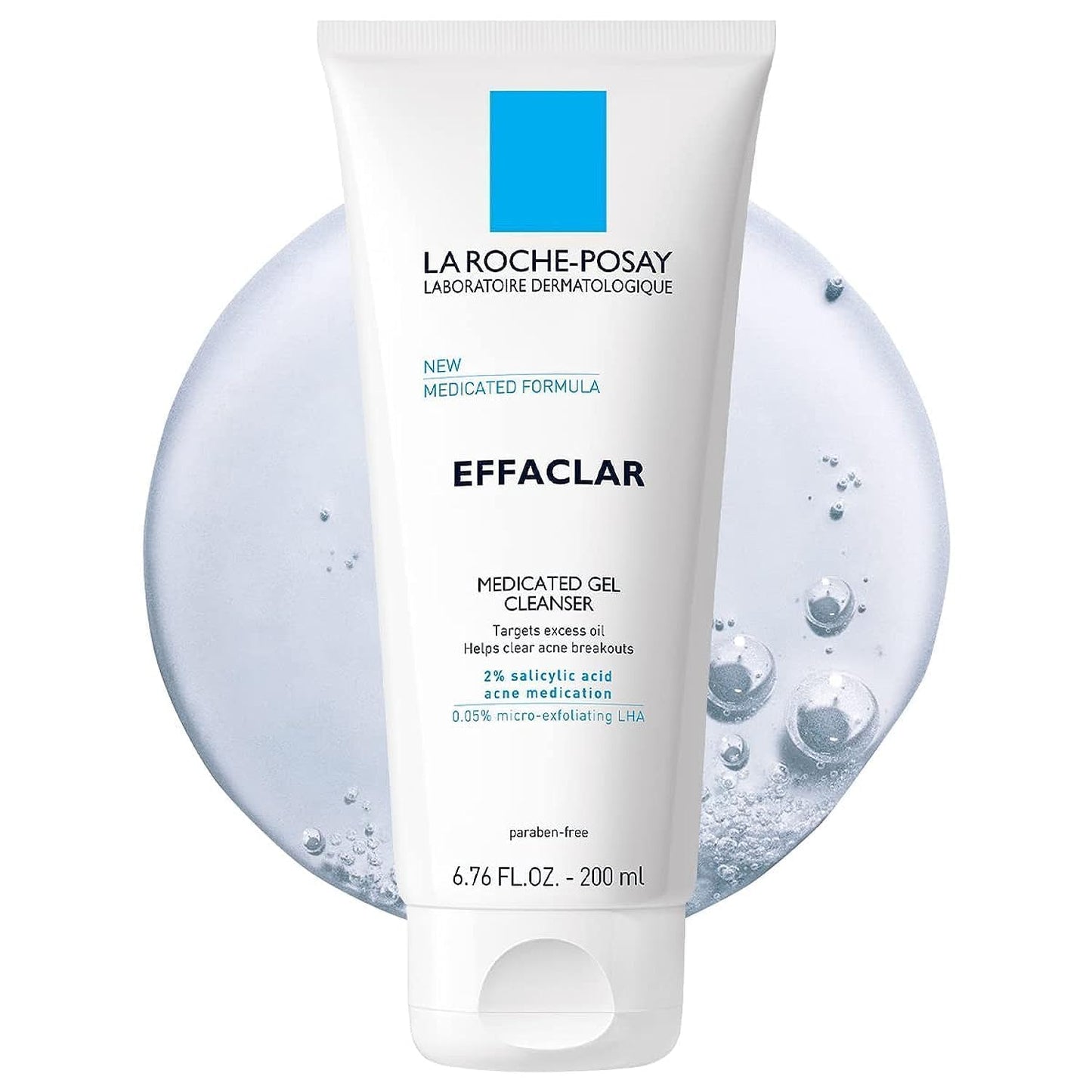 La Roche-Posay Effaclar Medicated Gel Cleanser, 2% Salicylic Acid Cleanser + LHA + Glycerin, Dermatologist Tested Foaming Acne Face Wash, Clear & Prevent Acne Breakouts, Oil Free, Targets Excess Oil