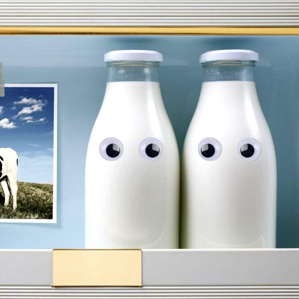 DECORA 500 Pieces 6mm -12mm Black Wiggle Googly Eyes with Self-Adhesive for Crafts Decorations