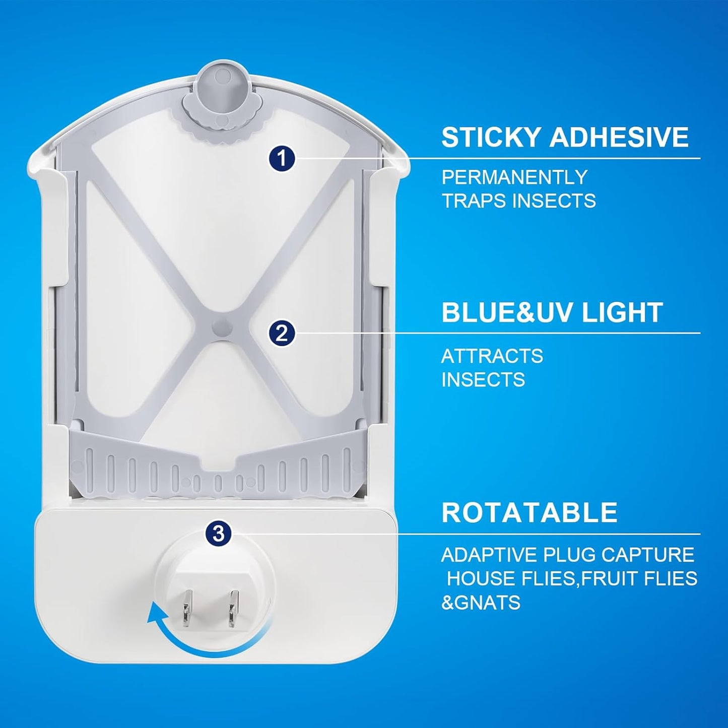 2 Flying Insect Traps & 2 Cartridges - Compatible with M364A Refill - Plug in Fruit Fly Trap for Indoor - Bug Catcher for Gnats, House & Fruit Flies - Use in Any Room (2 Device & 2 Cartridges)
