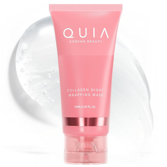 QUIA Overnight Collagen Wrapping Mask – Wake Up with Firmer, Hydrated Skin – Easy Peel-Off Formula – Korean Skincare for Radiance and Elasticity – For All Skin Types, 75ml