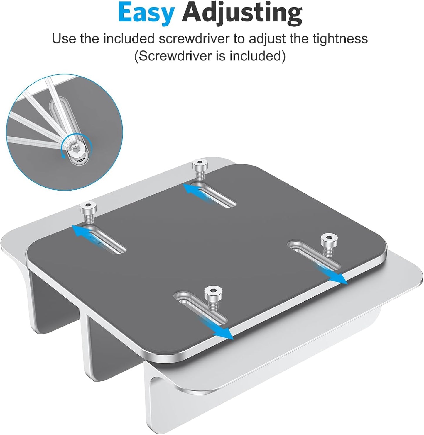 OMOTON [Updated Dock Version] Vertical Laptop Stand, Double Desktop Stand Holder with Adjustable Dock (Up to 17.3 inch), Fits All MacBok/Surface/Samsung/HP/Dell/Chrome Book (Silver)