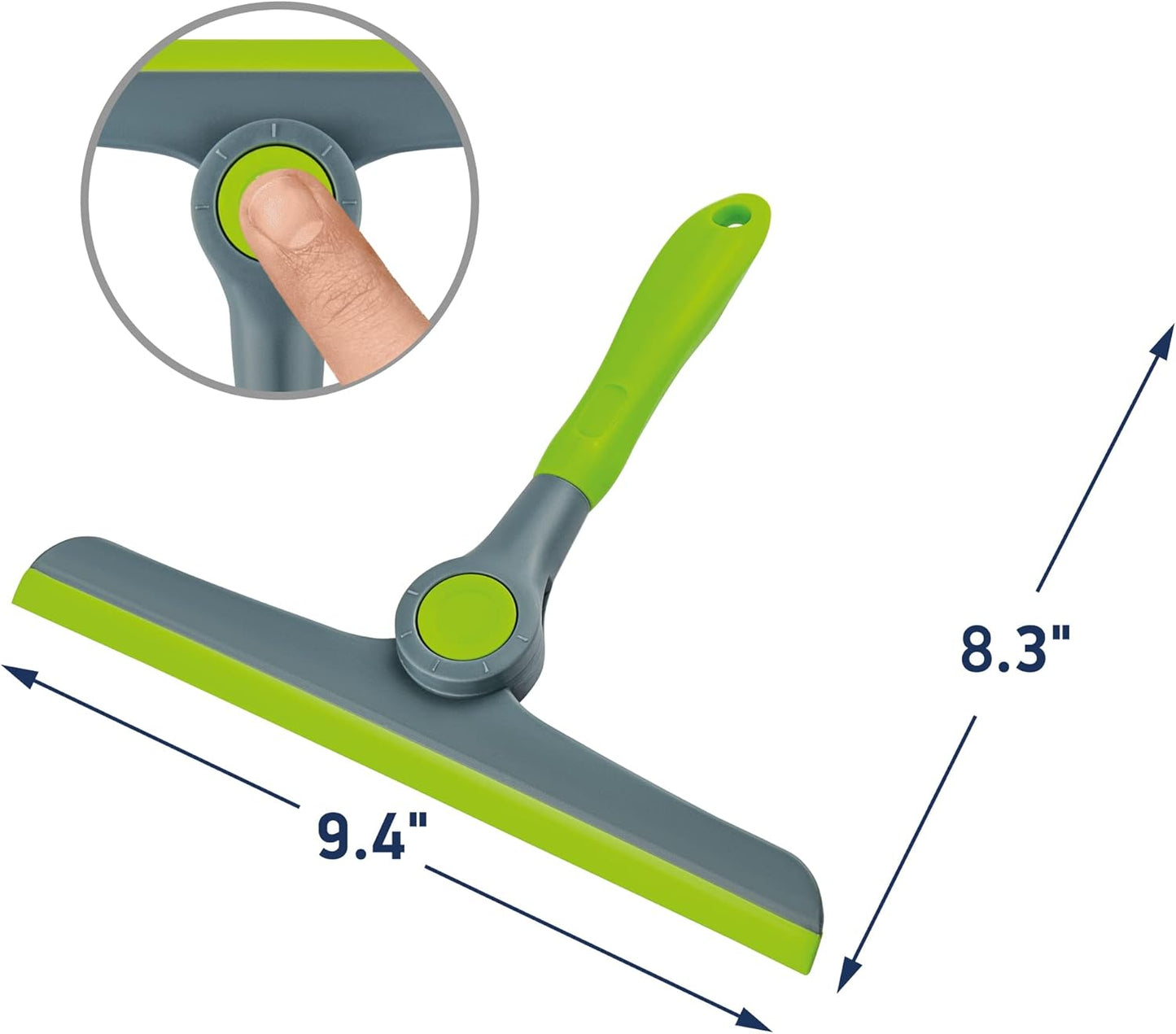 DSV Standard 10" Heavy Duty Green, Grey Window Cleaning Squeegee, Handheld Squeegee for Glass Doors, Windows, Car Windshields & More