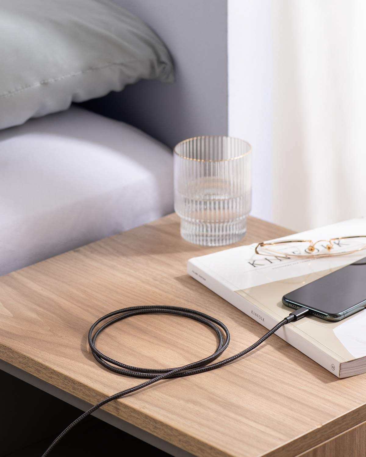 Anker 6 ft Premium Double-Braided Nylon Lightning Cable, Apple MFi Certified for iPhone Chargers, iPhone X/8/8 Plus/7/7 Plus/6/6 Plus/5s, iPad, iPad mini, and More (Black)