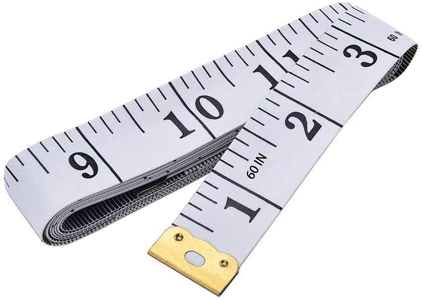 GDMINLO Soft Tape Measure Double Scale Body Sewing Flexible Tailor Craft Vinyl Ruler for Weight Loss Medical Body Measurement, Has Centimetre Scale on Reverse Side 60-inch（White）