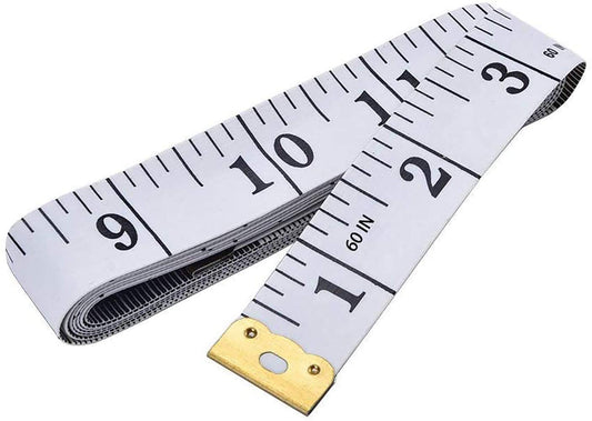 GDMINLO Soft Tape Measure Double Scale Body Sewing Flexible Tailor Craft Vinyl Ruler for Weight Loss Medical Body Measurement, Has Centimetre Scale on Reverse Side 60-inch（White）