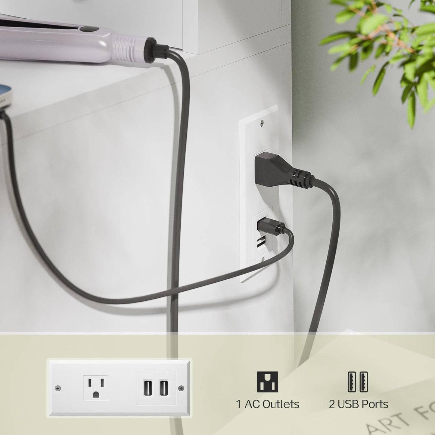 Haewon Vanity Desk with Mirror and LED Lights, White Makeup Vanity with Power Outlet, Storage Drawers and Chair, Dressing Table Set for Bedroom Dressing Room