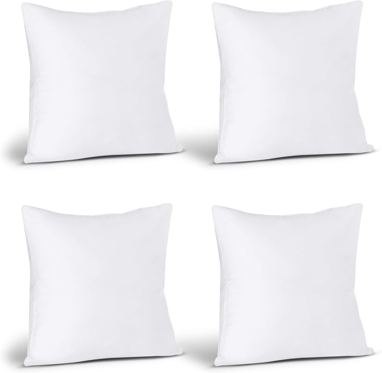 Utopia Bedding Throw Pillows (Set of 4, White), 18 x 18 Inches Pillows for Sofa, Bed and Couch Decorative Stuffer Pillow
