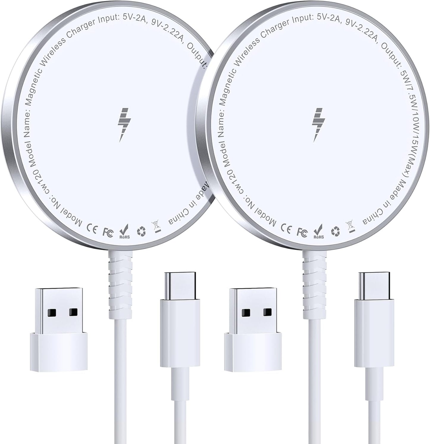for MagSafe Charger: Magnetic Wireless Charging Pad for iPhone 17 16 15 14 13 12 Series & AirPods 4-2 Pro, Strong Magnet, Aluminum Alloy, USB-C/A Ports, Ultra-Thin & Portable, Ideal for Desk & Bedside