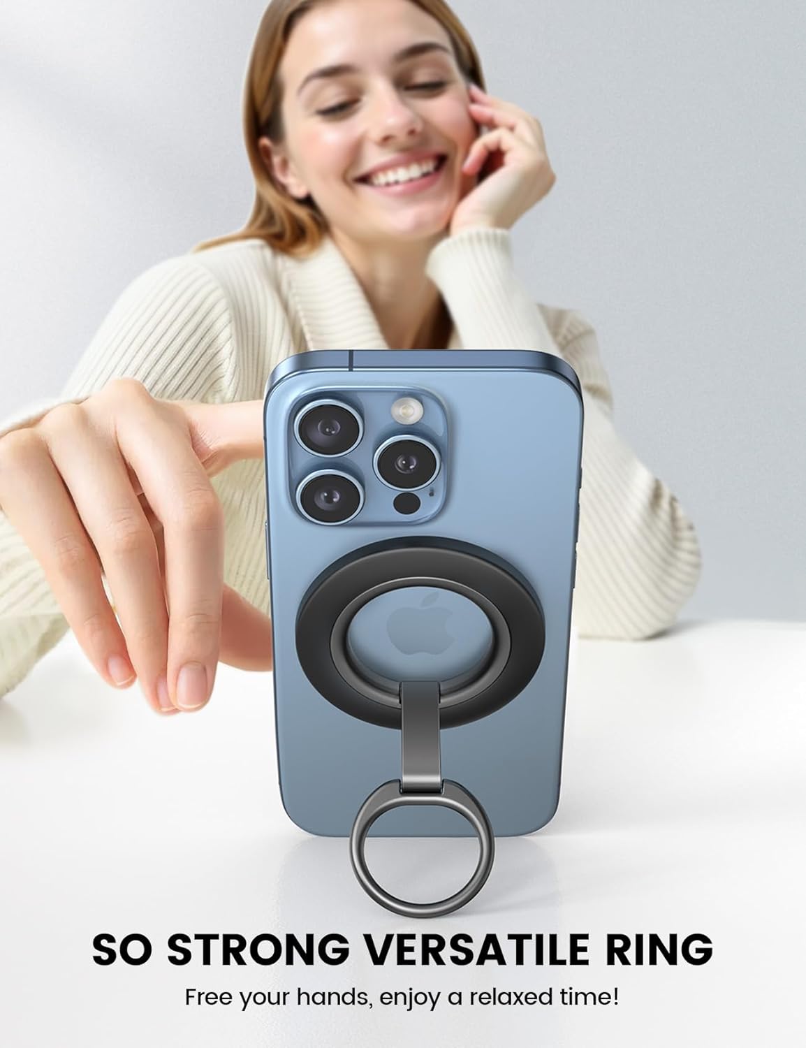 Lamicall for MagSafe Magnetic Phone Ring Grip - 360° Rotation Finger Grip Holder Stand, Super Magnet Cell Phone Kickstand Ring, Mag Safe Accessories for iPhone 17 16 15 14 13 12 Pro Max Air, Androids