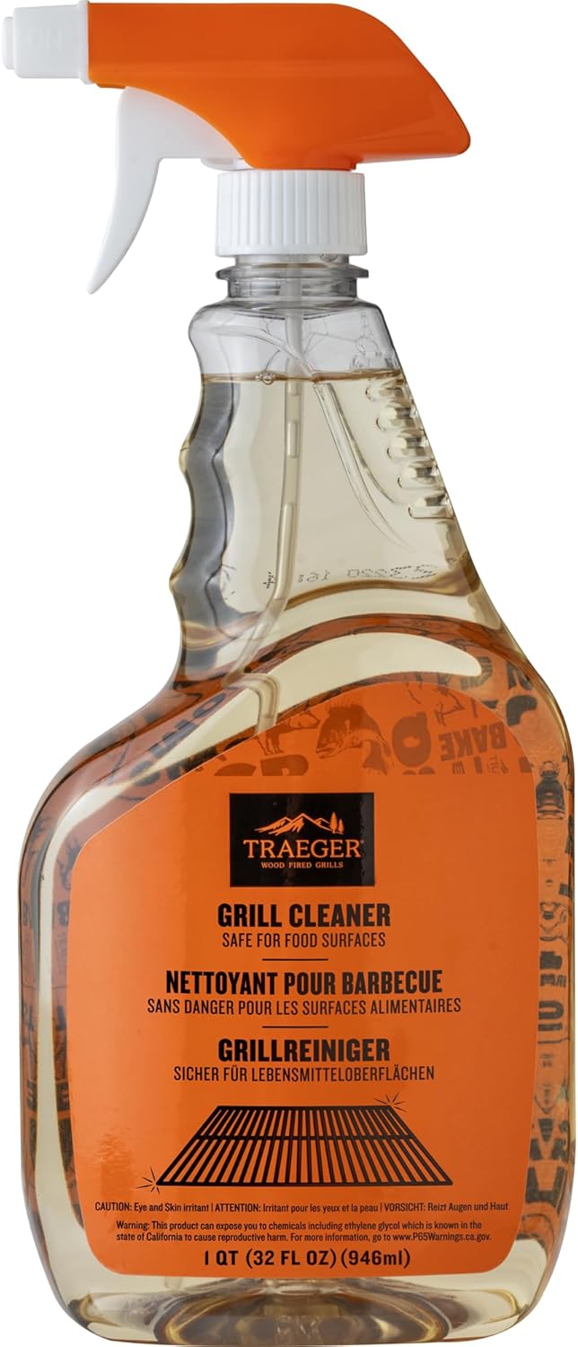 Traeger Grills BAC679 Grill Cleaner Spray Bottle, Grease Cutter, Keep Grill Shiny, No Harmful Chemicals, Citrus Scent, 946ml