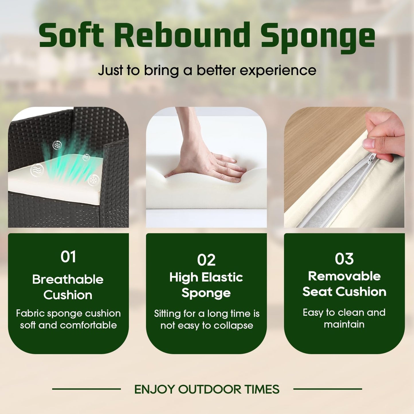 FDW | 4-Piece Patio Furniture Set | Black | Outdoor Wicker Furniture with Coffee Table | Modern Rattan Chairs Conversation Set | Outdoor Seating | Weather-Resistant | for Porch, Garden, Lawn