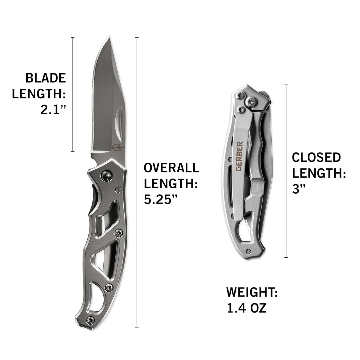 Gerber Gear Paraframe Mini Pocket Knife, 2.2" Fine Edge Small EDC Folding Knife with Safety Lock for Everyday Carry, Gifts for Men, Stainless Steel