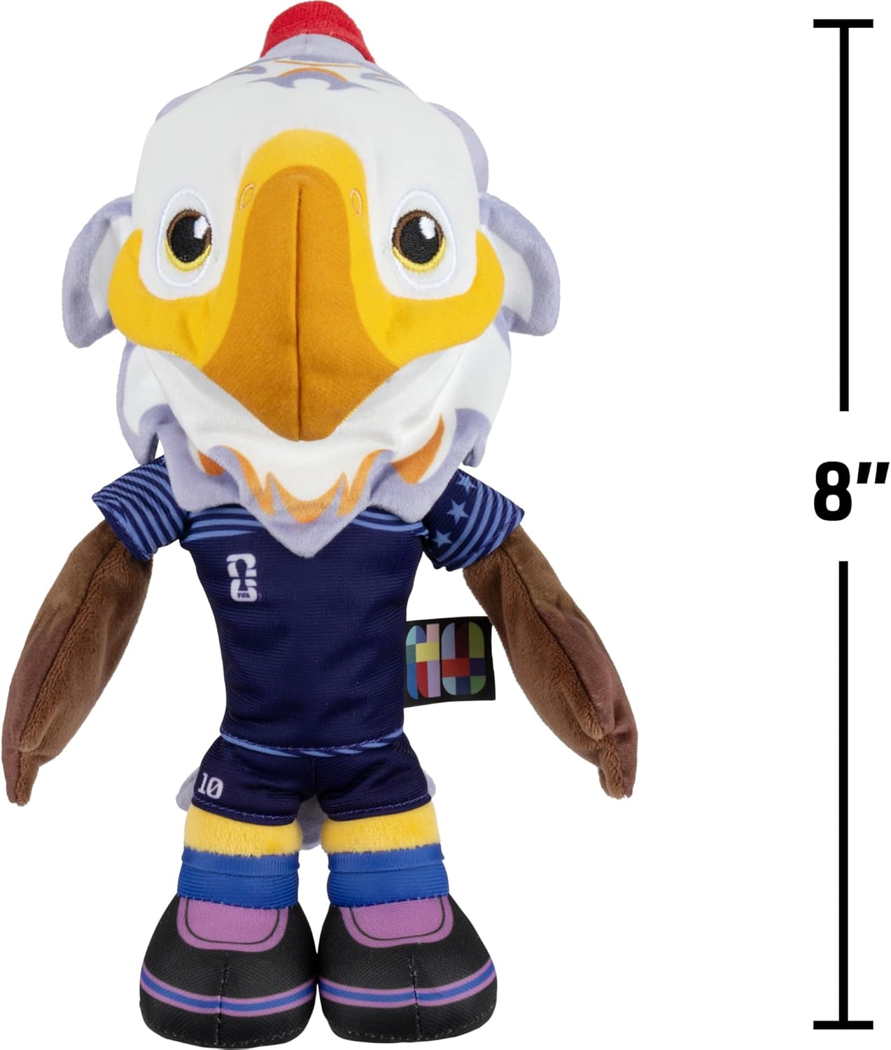 Jazwares FIFA World Cup 2026 USA 8-Inch Plush - Official Clutch Bald Eagle Mascot with Blue Uniform, Soft Collectible Toy for Fans - Ages 3+