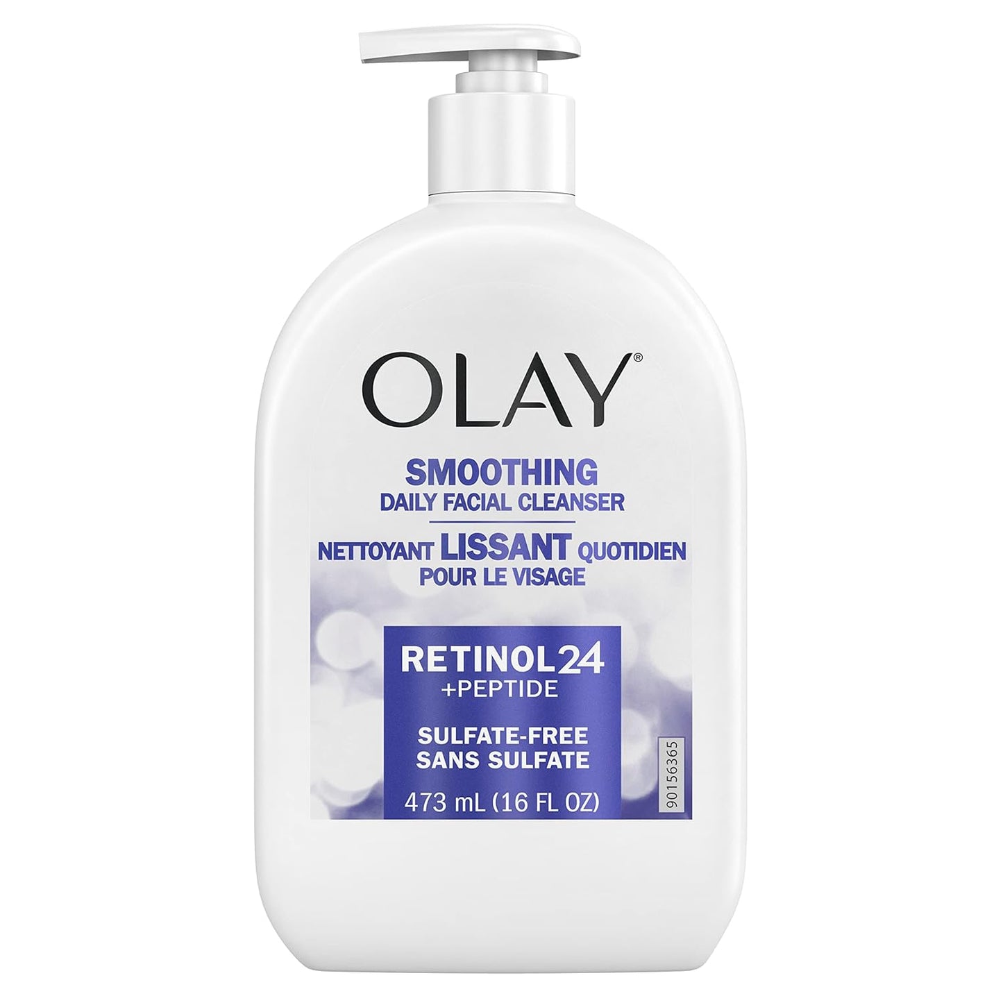 Olay Face Wash, Daily Facial Cleanser with Retinol, Peptides & Glycerin - Smoothing, Noursihes Skin Surface, Hydrates while Cleansing - Sulfate-Free, Paraben-Free, 16 Oz
