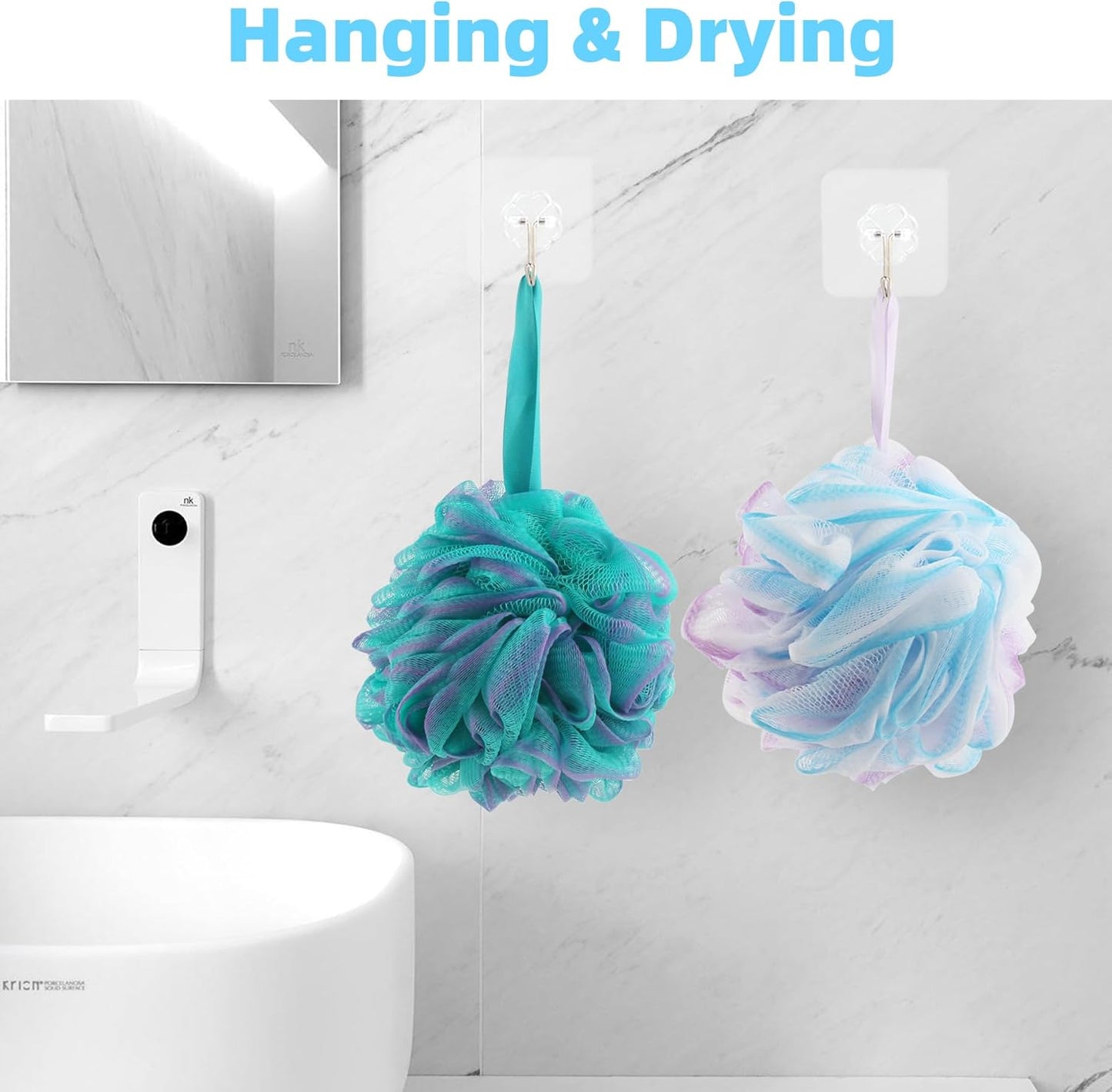 Chuya Bath Sponges Loofahs 70 Grams Large Size,4 Pack Shower Sponge Exfoliating Cleaning Bath Loofa Body Scrubber Balls for Women Men Children Washing