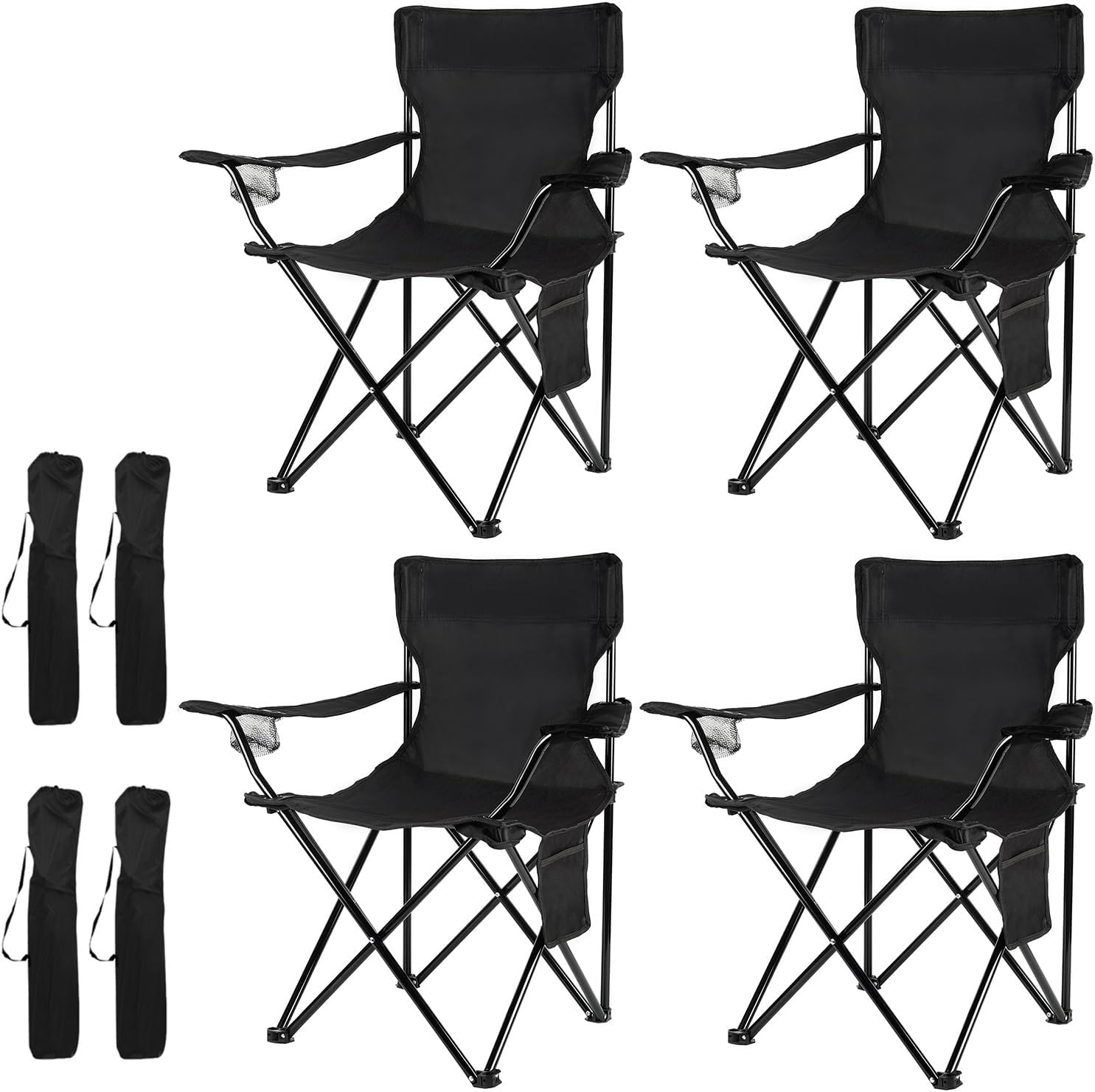 Damei century 4Pack Folding Camping Chairs-Lightweight, Installation-Free, Portable Chair for Beach, Lawn, Outdoor Sports