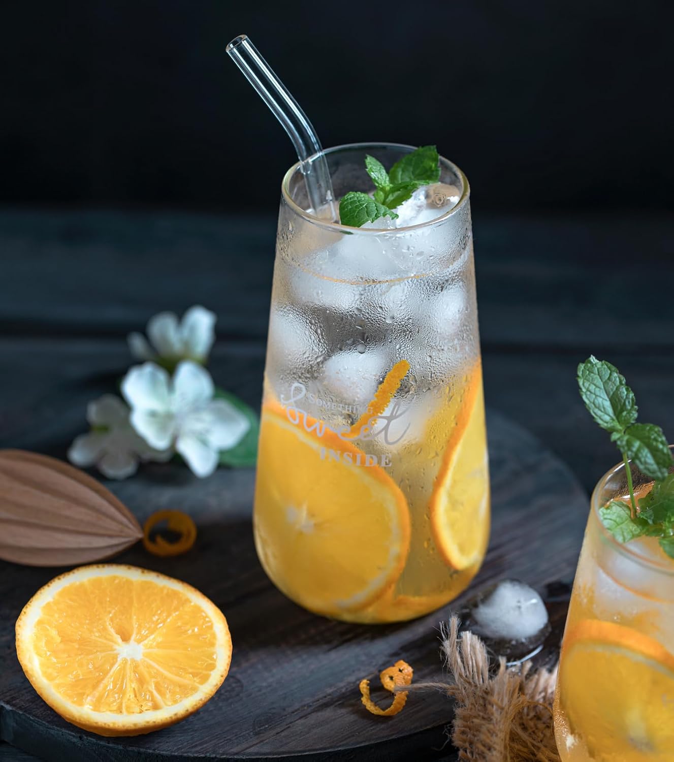 Piteno® 16-Pack Reusable Glass Straws Set, Clear Glass Drinking Straws, 8.5''x10MM, Set of 6 Straight and 6 Bent with 4 Cleaning Brushes, Perfect for Smoothies, Milkshakes, Juice, Tea