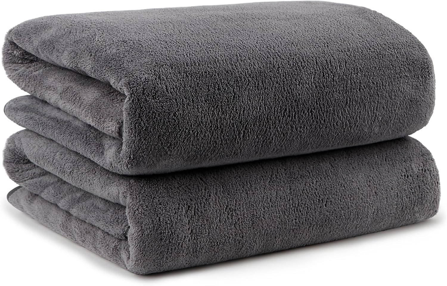 Orighty Bath Towels Pack of 2(27'' x 54'') - Soft Feel, Highly Absorbent, Quick Drying Microfiber for Body, Sport, Yoga, SPA, Fitness - Grey