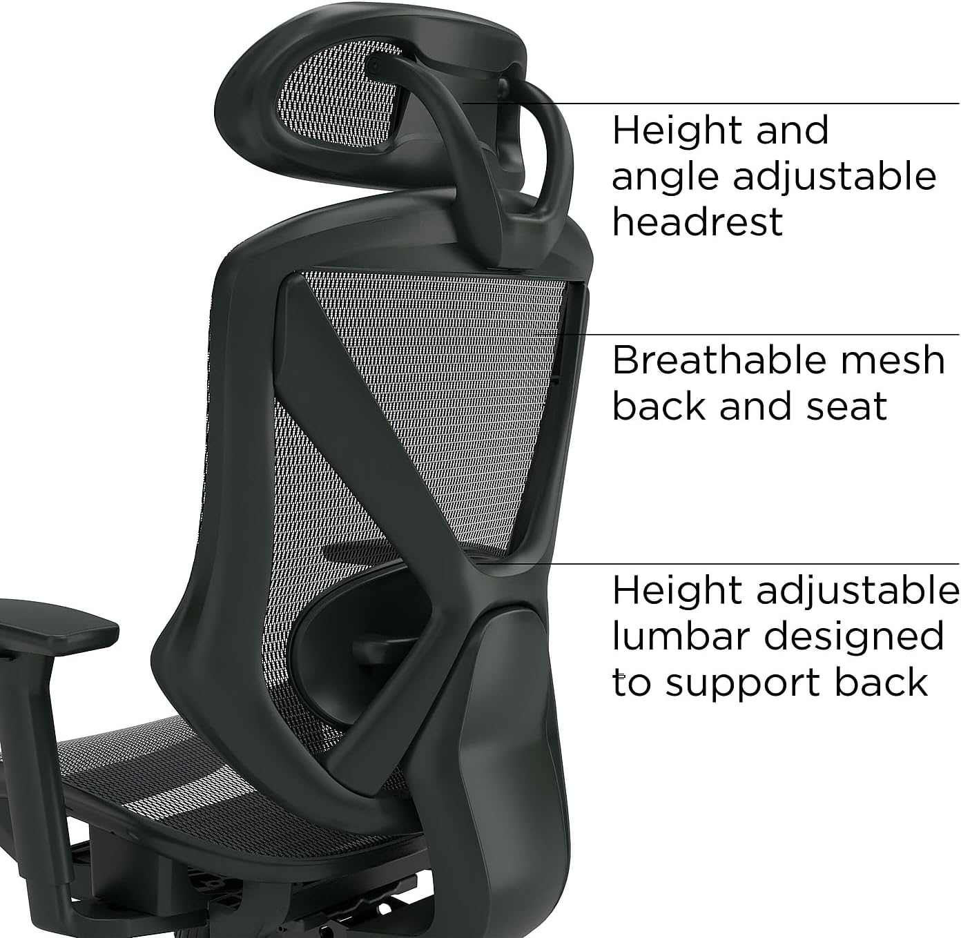 STAPLES Dexley Ergonomic Mesh Swivel Task Chair, Black (UN56946)