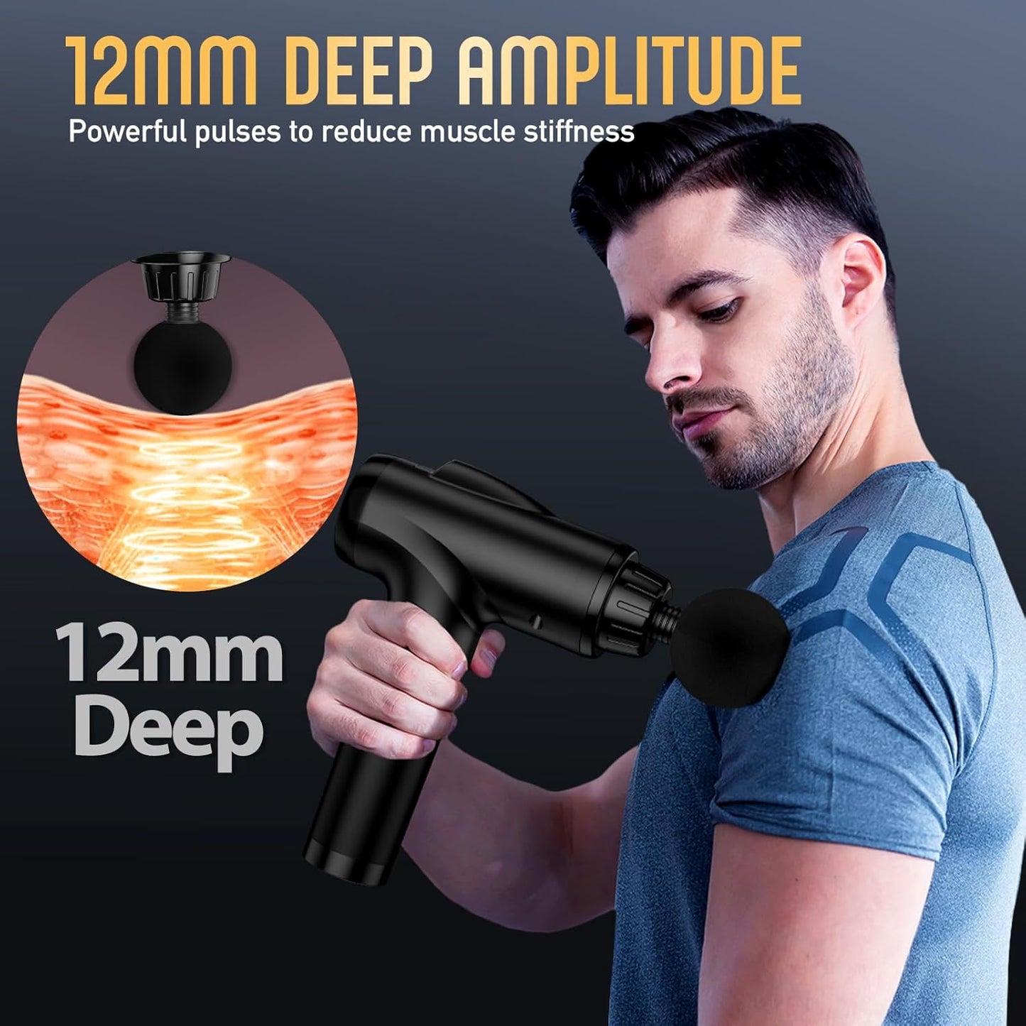 Massage Gun Deep Tissue, Handheld Electric Muscle Massager, High Intensity Percussion Massage Device for Pain Relief with 9 Attachments,Pallet of Product