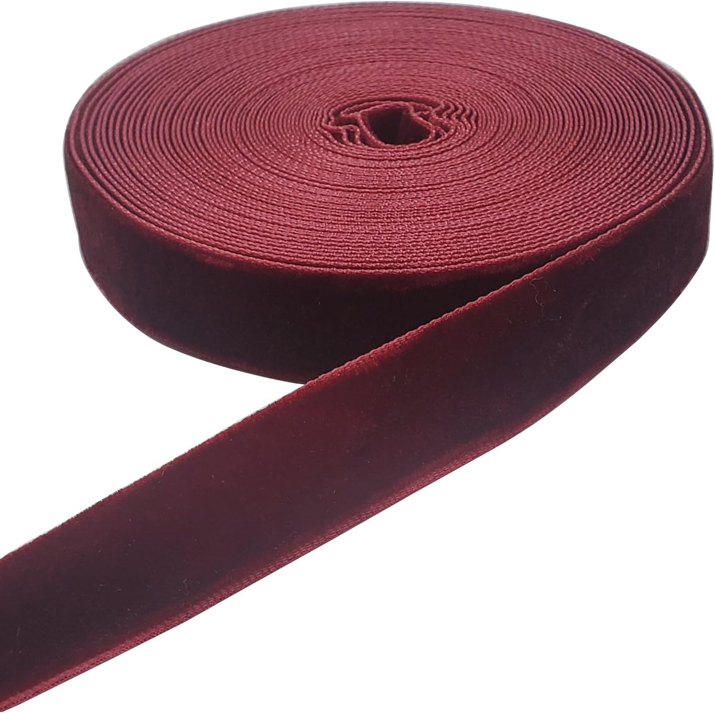 10 Yards Burgundy Velvet Ribbon Spool (Wine, 5/8")