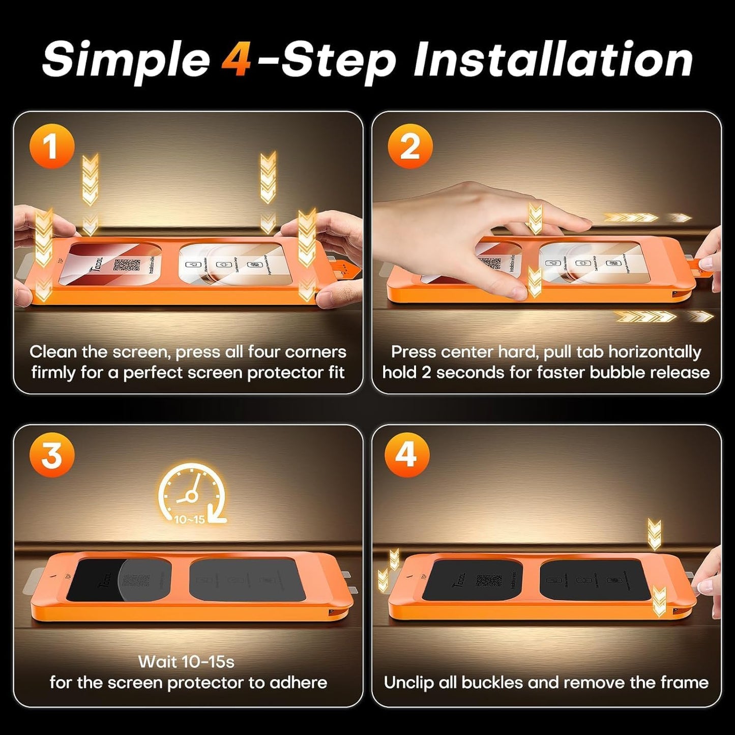 TOCOL for iPhone 17 Pro Max Screen Protector/iPhone 16 Pro Max Screen Protector 6.9-Inch Instant Installation Tempered Glass HD Clear Full Coverage Protection Case Friendly 2 Pack