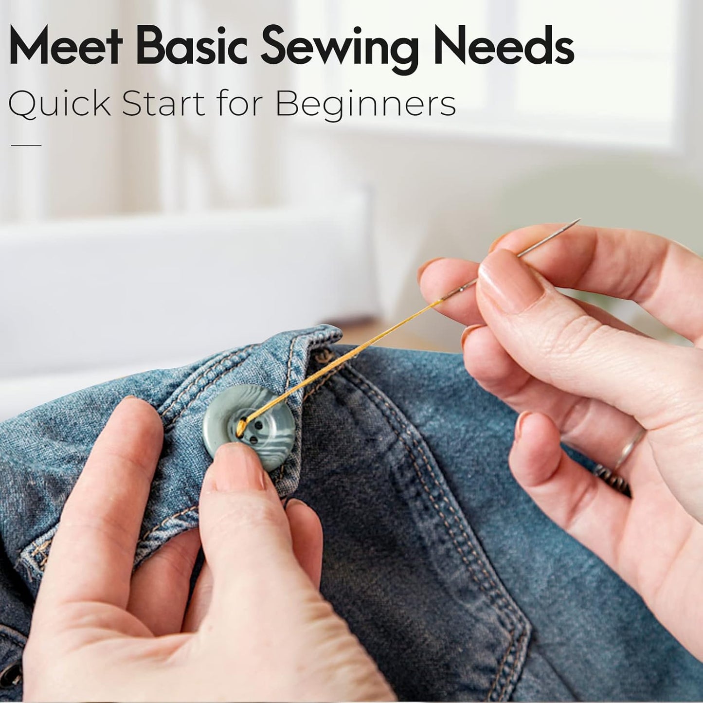 Coquimbo Sewing Kit Stocking Stuffers Christmas White Elephant Gifts for Adults Teen Girls Grandma Beginner Traveler, Portable Sewing Supplies Accessories with Thread, Needles, Scissors (Black, M)