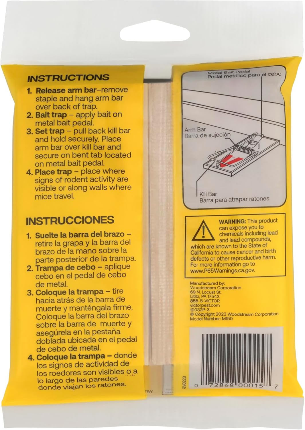 Victor Mouse Traps M150-12, Metal Pedal, Sustainably Sourced FSC Wood, Wooden Mouse Traps - Pack of 12