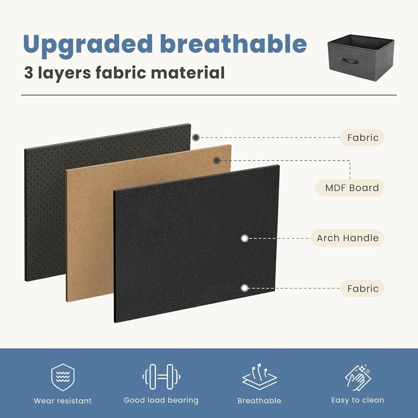 DUMOS Nightstand Small Dresser with 2 Fabric Drawers Side Tables Bedroom End Table Bedside Storage Furniture for 20 inch Tall Night Stand for Entryway, College Dorm, Classic Black